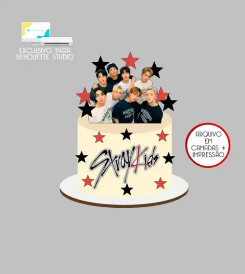 4130 - Arquivo Topo de Bolo Stray Kids