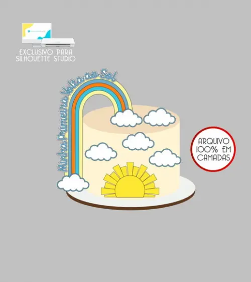 4136 - Arquivo Topo de Bolo Minha Primeira Volta ao Sol