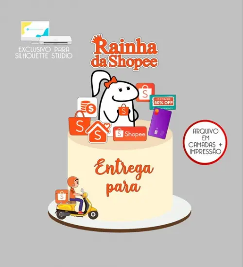 4152 - Arquivo Topo de Bolo Compras Rainha da Shopee
