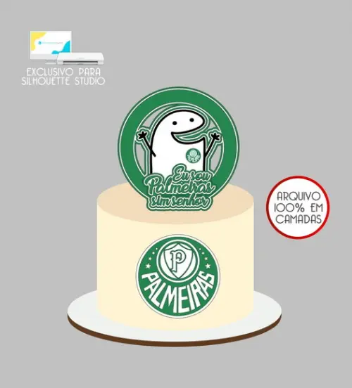 4174 - Arquivo Topo de Bolo Bento Flork Palmeiras