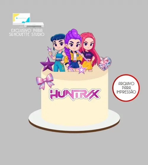 4175 - Arquivo Topo de Bolo Guerreiras do Kpop Demon Hunters