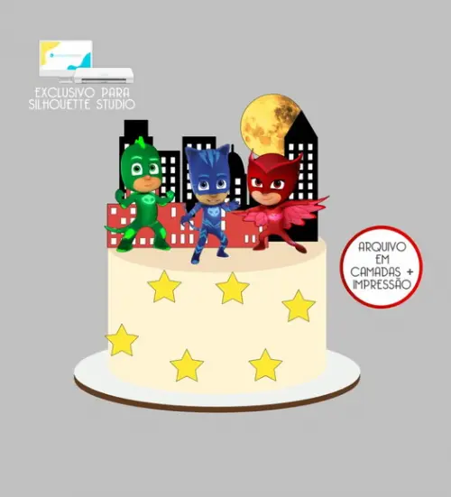 4178 - Arquivo Topo de Bolo Pj Masks