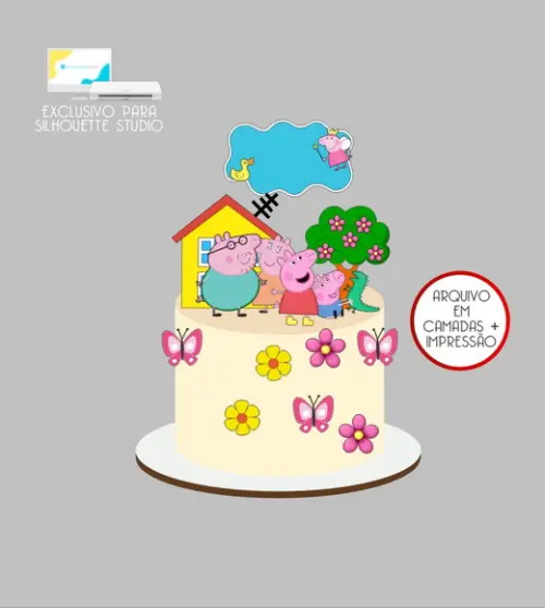 4209 - Arquivo Topo de Bolo Peppa Pig