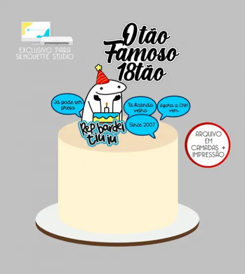 4224 - Arquivo Topo de Bolo Bento Flork Rep Bardei Tiu Iu