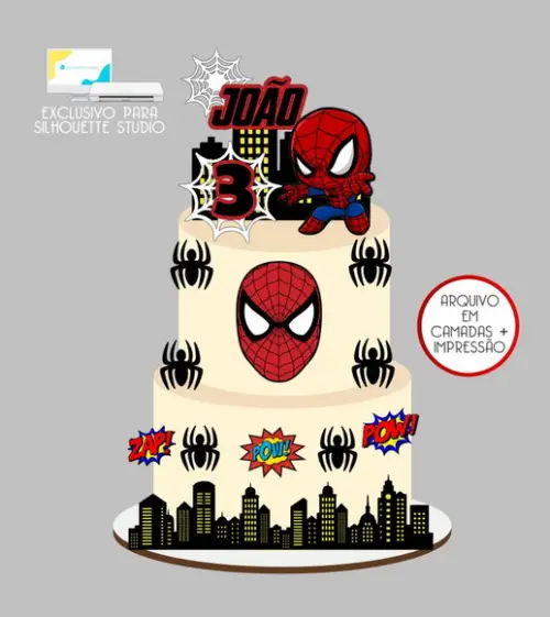 4231 - Arquivo Topo de Bolo Homem Aranha Baby