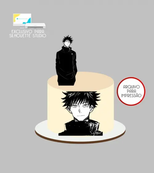 4235 - Arquivo Topo de Bolo Megumi Fushiguro Jujutsu Kaisen