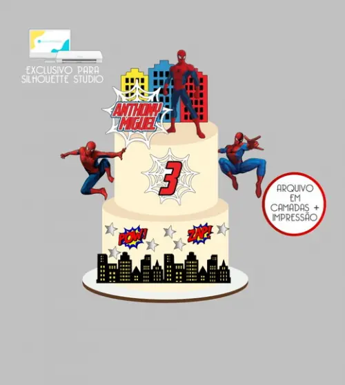 4232 - Arquivo Topo de Bolo Homem Aranha