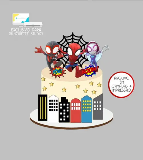4236 - Arquivo Topo de Bolo Spidey Homem Aranha