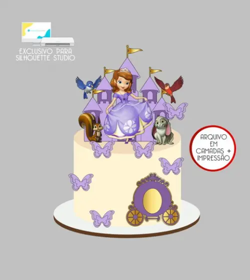 4245 - Arquivo Topo de Bolo Princesa Sofia