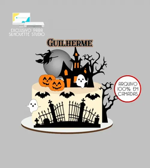 466 - Arquivo Topo de Bolo Halloween