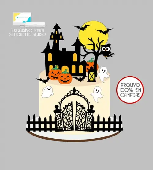 541 - Arquivo Topo de Bolo Halloween