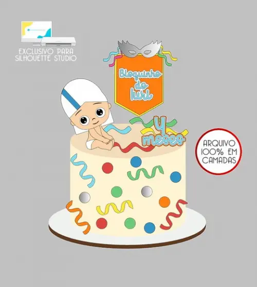 56 - Arquivo Topo de Bolo Carnaval Filhos de Gandhy
