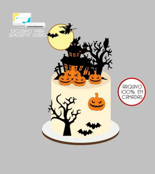595 - Arquivo Topo de Bolo Halloween