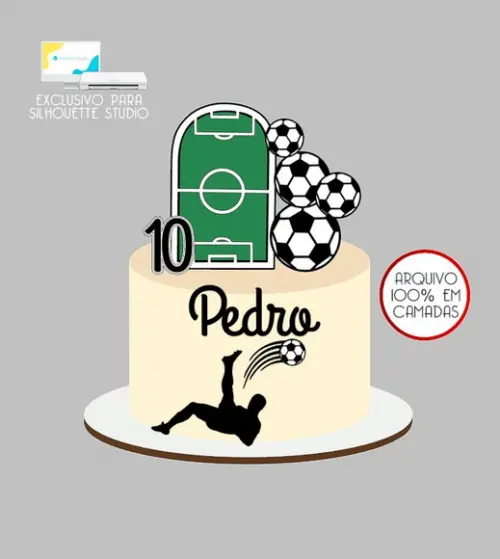 611 - Arquivo Topo de Bolo Futebol