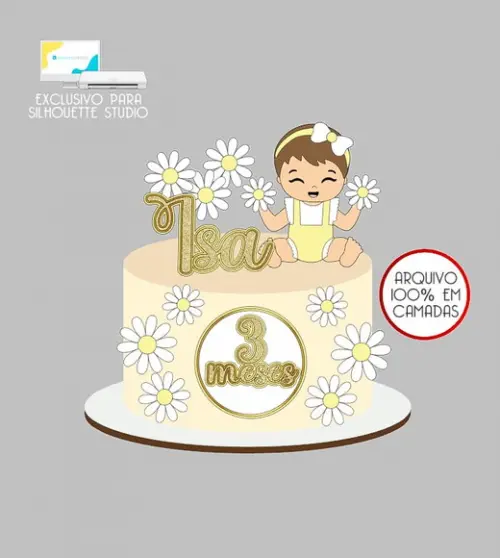 624 - Arquivo Topo de Bolo Margarida Menina