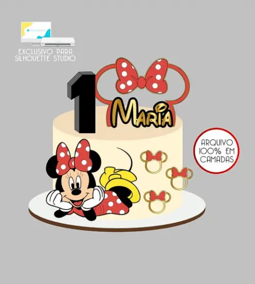 627 - Arquivo Topo de Bolo Minnie