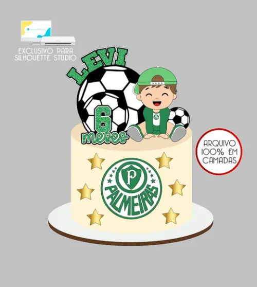 630 - Arquivo Topo de Bolo Time Palmeiras Menino Baby
