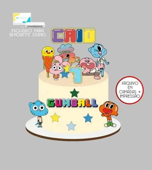 641- Arquivo Topo de Bolo o Incrível Mundo de Gumball