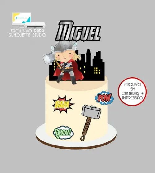 659- Arquivo Topo de Bolo Thor Baby