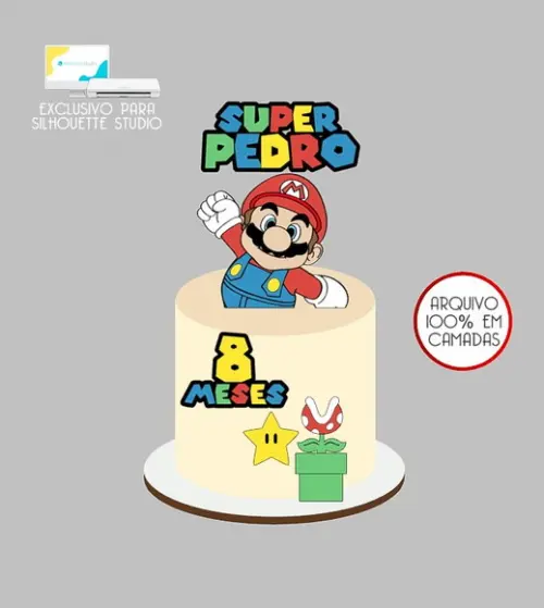 656 - Arquivo Topo de Bolo Super Mario