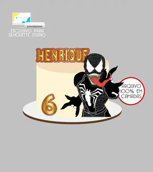 681 - Arquivo Topo de Bolo Venom