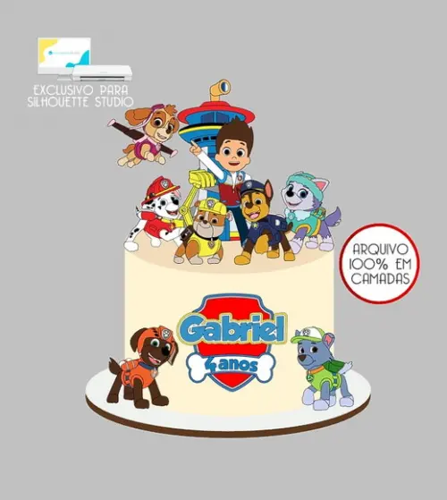 703 - Arquivo Topo de Bolo Patrulha Canina