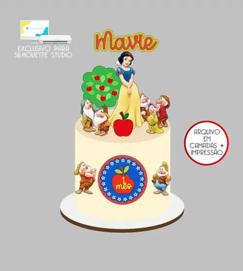 713 - Arquivo Topo de Bolo a Branca de Neve e os Sete Anões