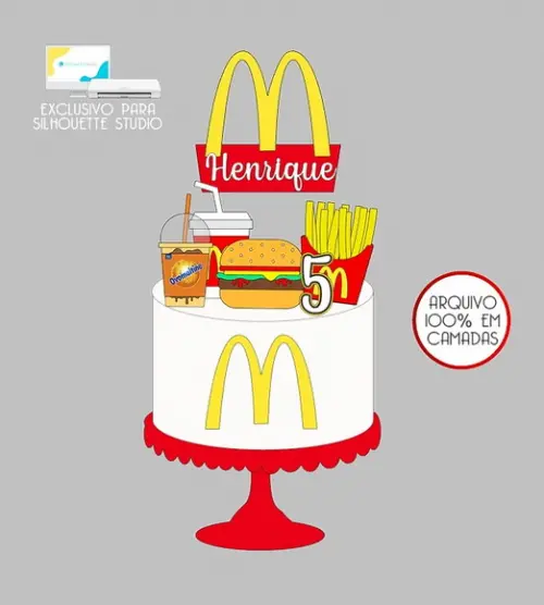 73 - Arquivo Topo de Bolo Mc Donalds