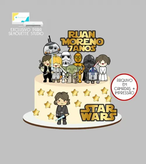 731 - Arquivo Topo de Bolo Star Wars Baby
