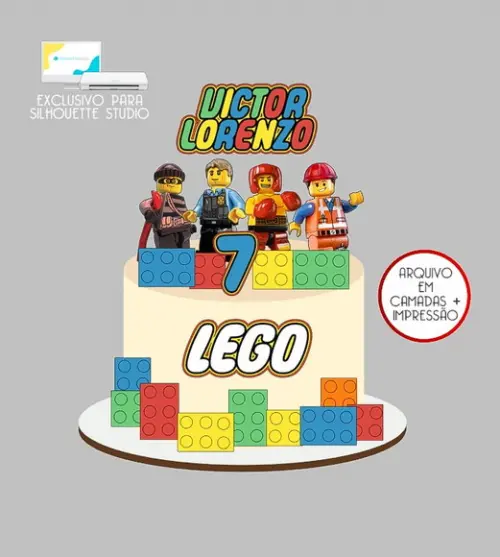 742 - Arquivo Topo de Bolo Lego
