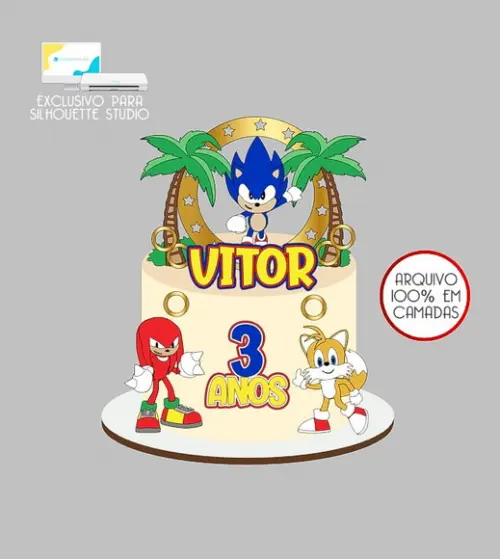 774 - Arquivo Topo de Bolo Sonic
