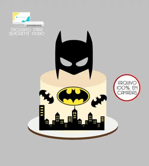 778 - Arquivo Topo de Bolo Batman Máscara