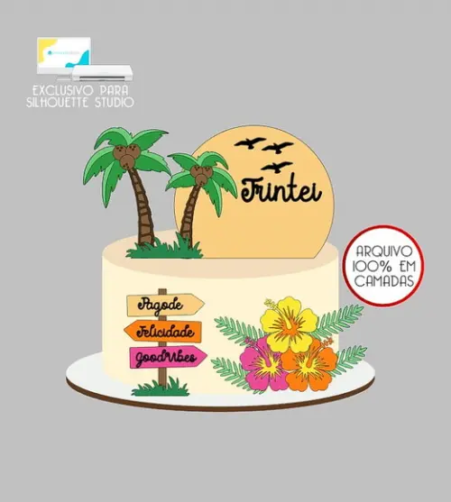 782 - Arquivo Topo de Bolo Praia Tardezinha