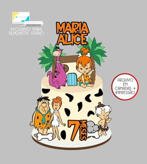 790 - Arquivo Topo de Bolo os Flintstones