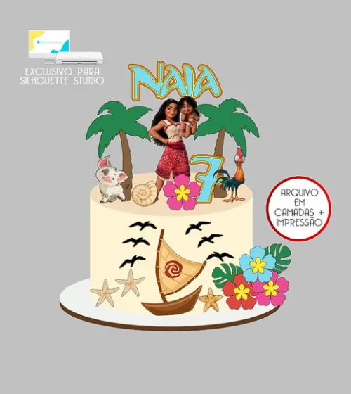 812 - Arquivo Topo de Bolo Moana 2