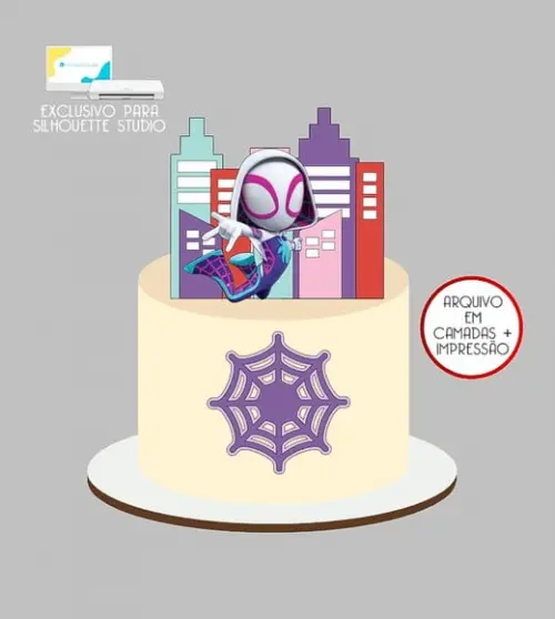 855 - Arquivo Topo de Bolo Gwen Stacy Spidey