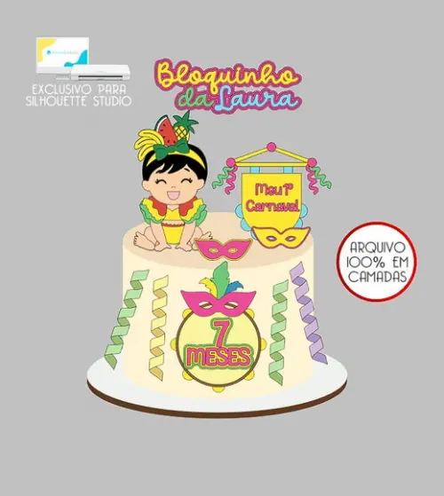 871 - Arquivo Topo de Bolo Carmen Miranda Carnaval