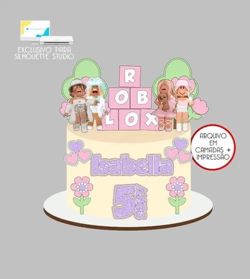 899 - Arquivo Topo de Bolo Roblox Menina