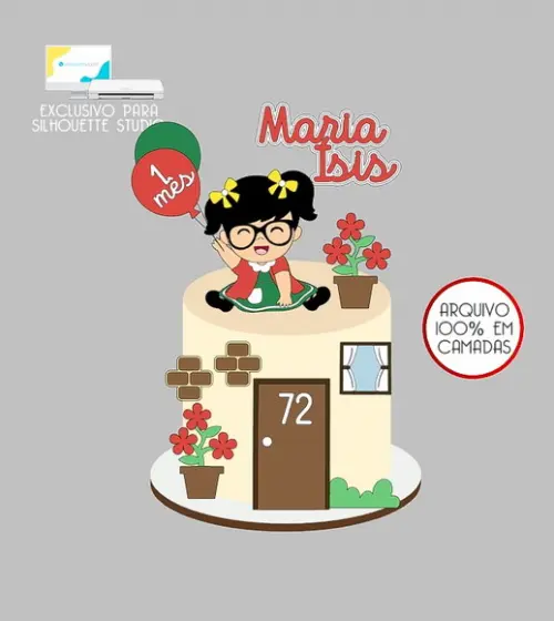 925 - Arquivo Topo de Bolo Chiquinha Chaves