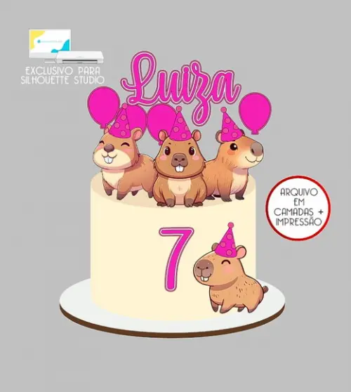 926 - Arquivo Topo de Bolo Capivara