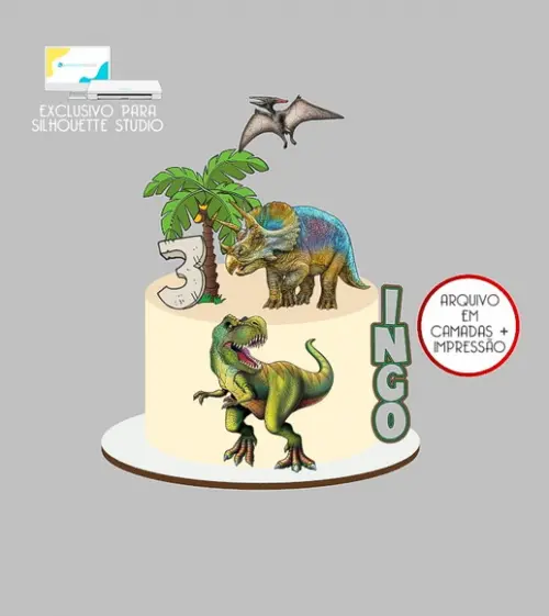 942 - Arquivo Topo de Bolo Dinossauro