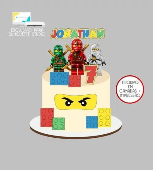 959 - Arquivo Topo de Bolo Lego Ninjago