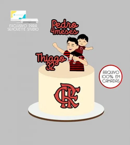 978 - Arquivo Topo de Bolo Flamengo Pai e Filho