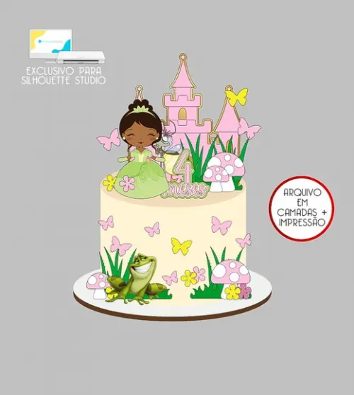 988 - Arquivo Topo de Bolo a Princesa e o Sapo Tiana Baby