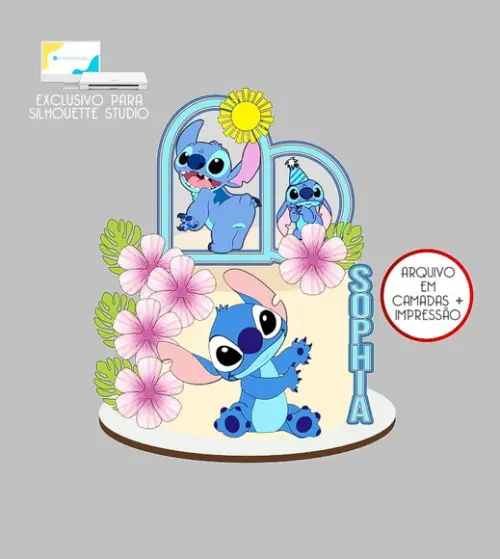 987 - Arquivo Topo de Bolo Stitch