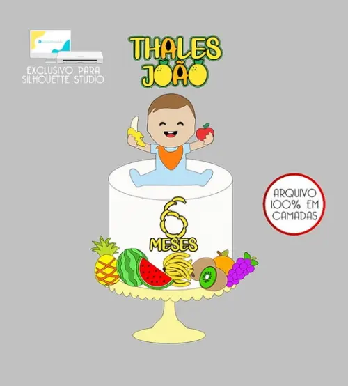 99 - Arquivo Topo de Bolo Frutinhas Frutas