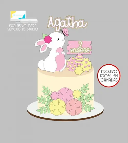 992 - Arquivo Topo de Bolo Coelho da Páscoa