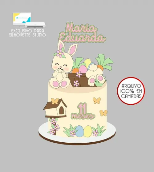 991 - Arquivo Topo de Bolo Coelho da Páscoa