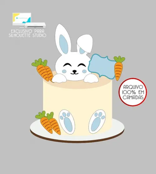 993 - Arquivo Topo de Bolo Coelho da Páscoa