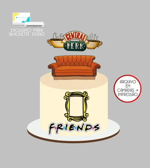 999 - Arquivo Topo de Bolo Friends